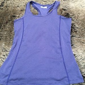 Columbia Workout Tank Top Blue Stripe Size XS
